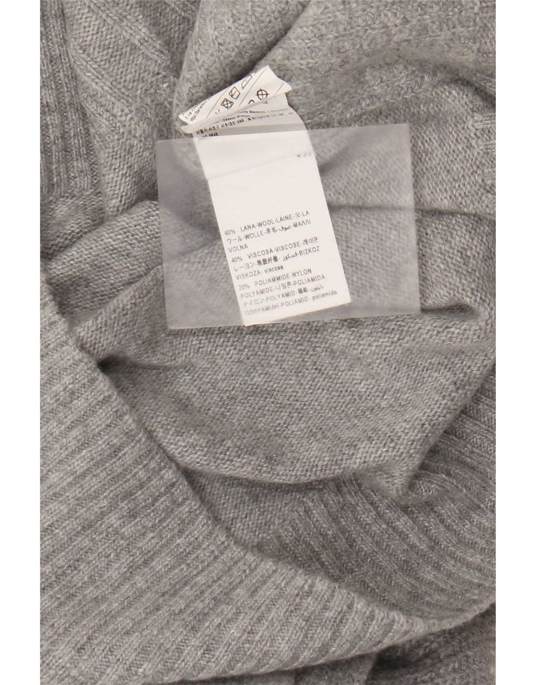 Canotta corta oversize da donna Benetton UK 6 XS in lana grigia