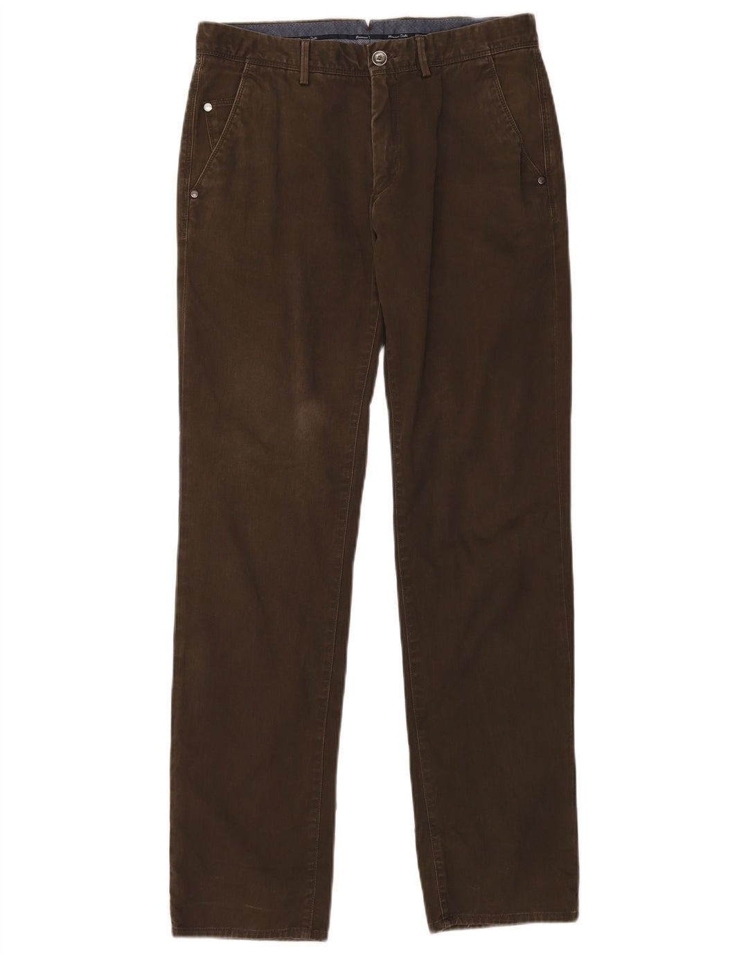 MASSIMO DUTTI Pantaloni chino dritti da uomo EU 40 Medio W31 L32 Marrone