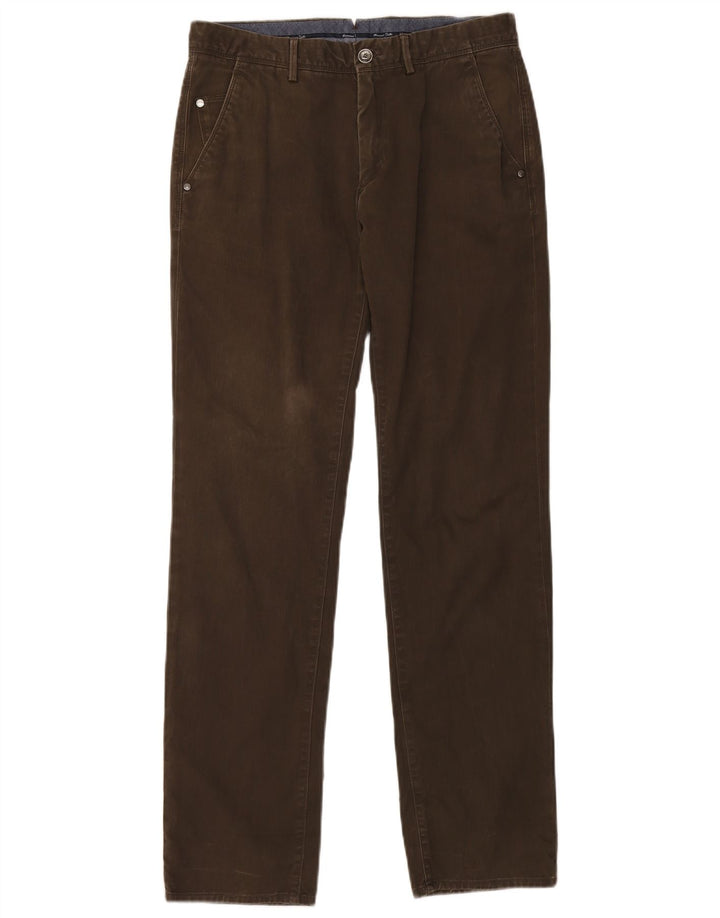 MASSIMO DUTTI Pantaloni chino dritti da uomo EU 40 Medio W31 L32 Marrone