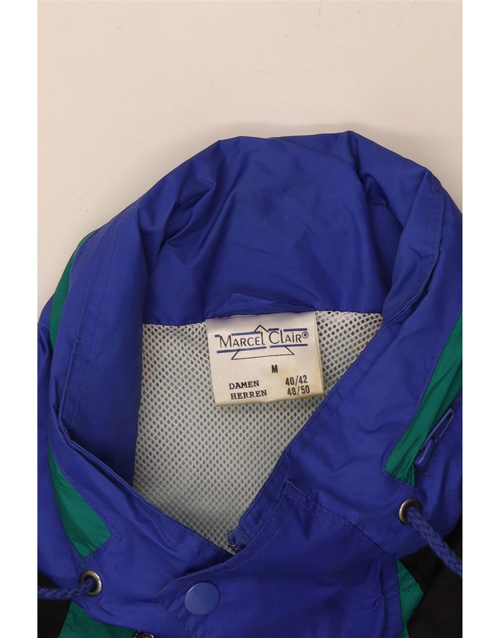 MARCEL CLAIR Mens Pullover Rain Jacket UK 38 Medium Blue Colourblock Vintage Marcel Clair and Second-Hand Marcel Clair from Messina Hembry 