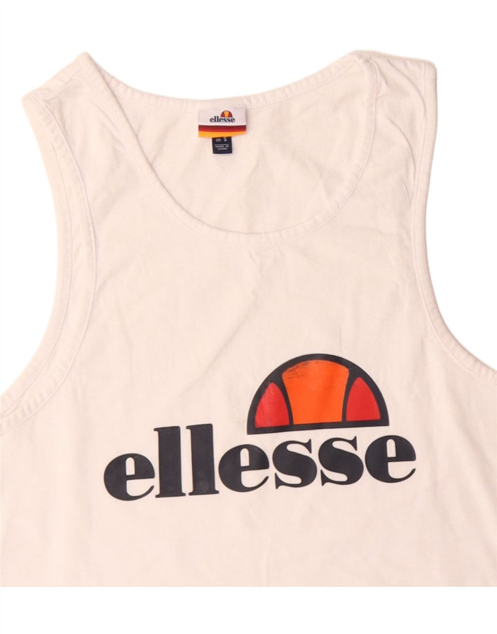 Canottiera grafica da uomo Ellesse piccola in cotone bianco