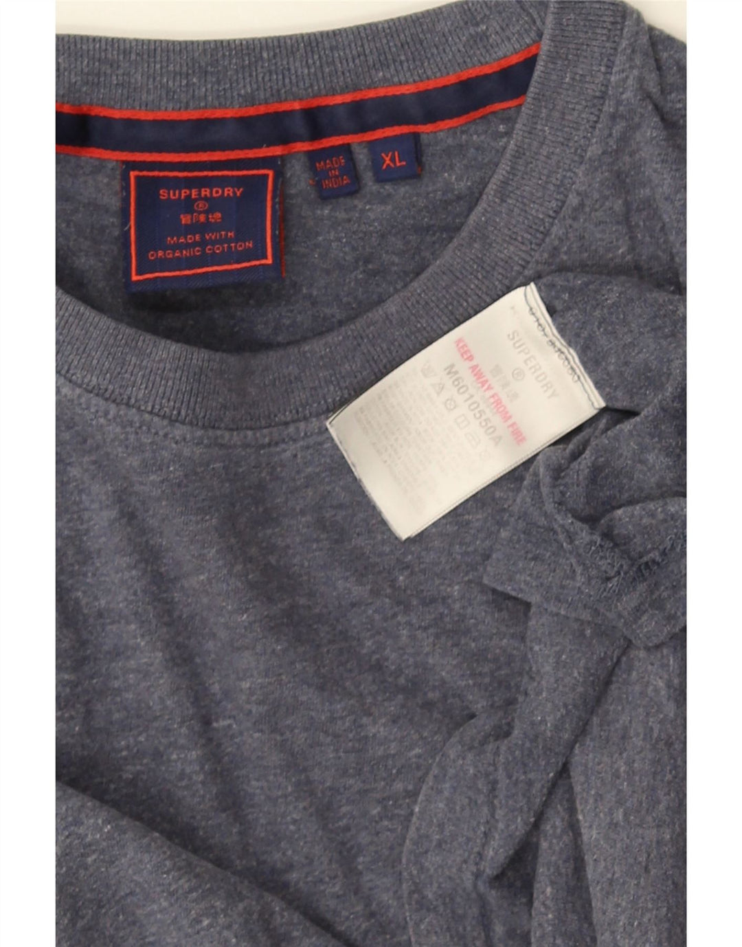 Maglia da uomo a maniche lunghe SUPERDRY XL in cotone chiazzato blu