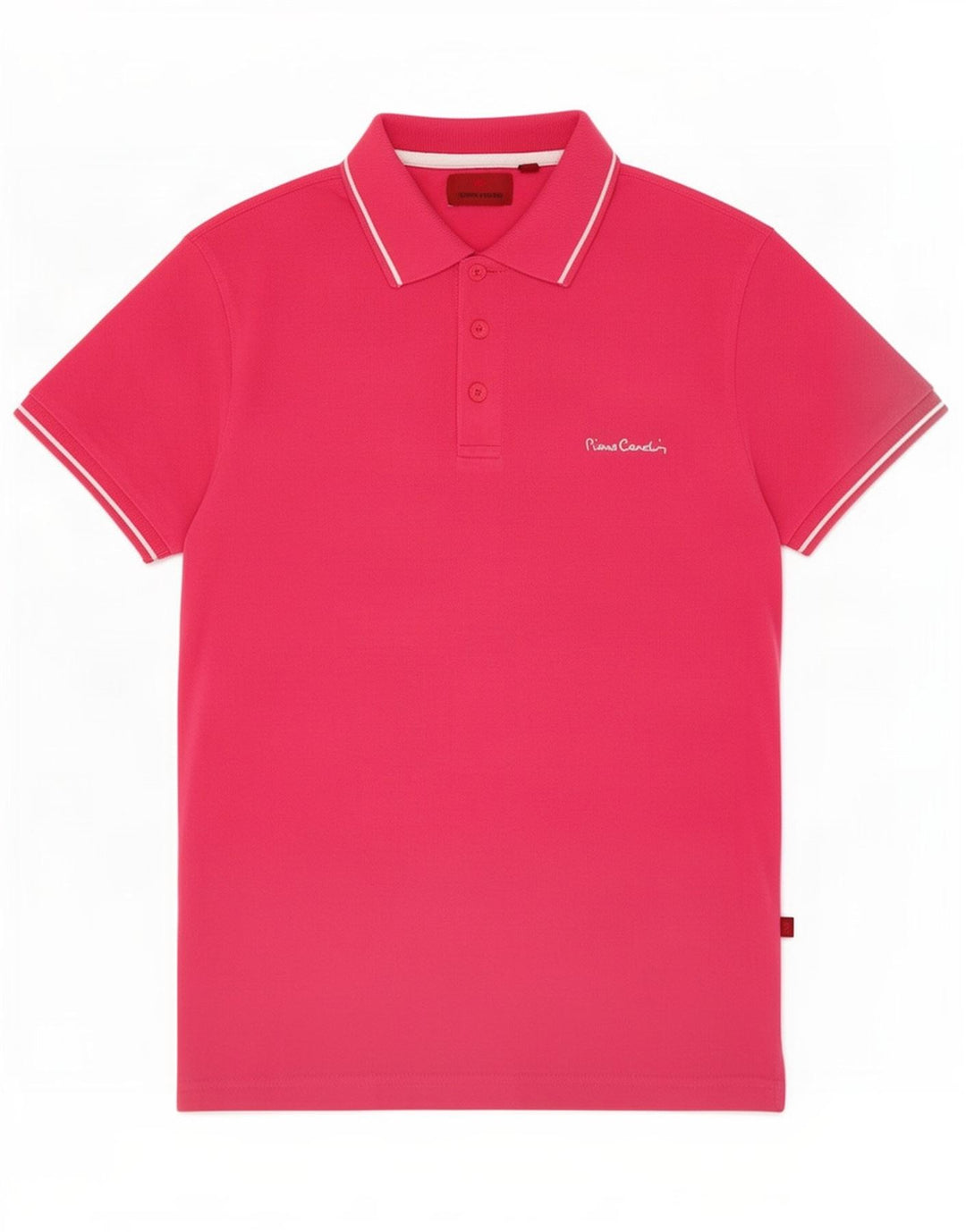 Polo da uomo Pierre Cardin in cotone rosa medio