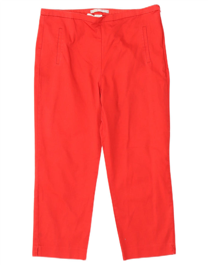 Pantaloni capri dritti da donna Marks & Spencer UK 12 medi W30 L21 rossi