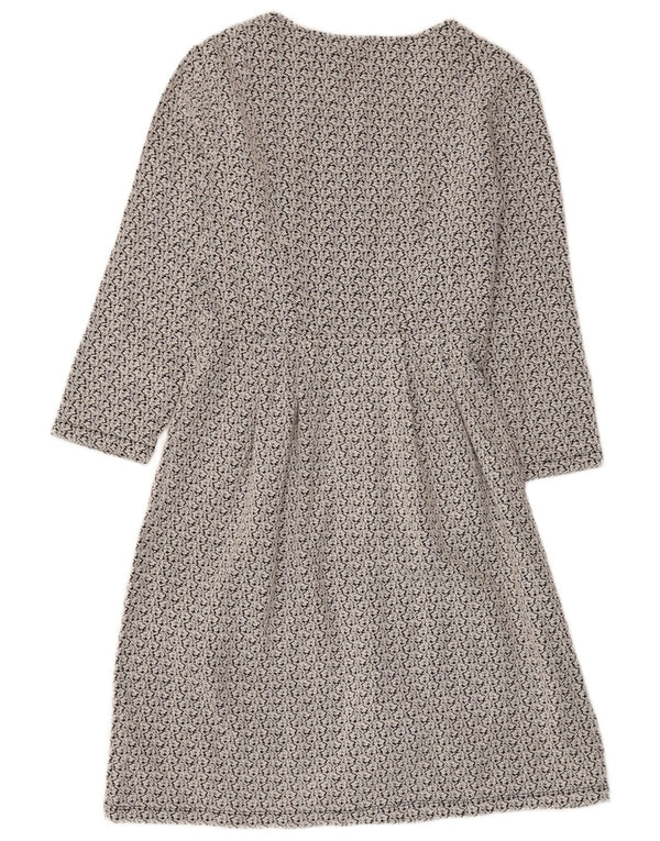 Abito a trapezio da donna con maniche a 3/4 Hobbs UK 10 Piccolo poliestere floreale grigio