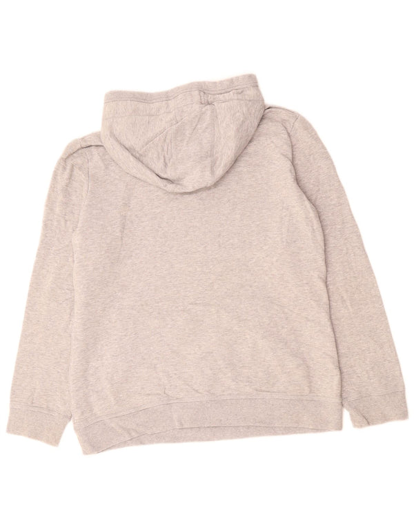 Felpa con cappuccio grafica da donna ADIDAS UK 16 grande cotone chiazzato grigio
