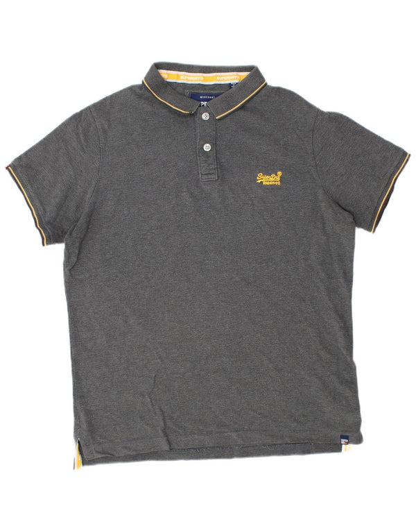 Polo da uomo SUPERDRY 2XL in cotone grigio