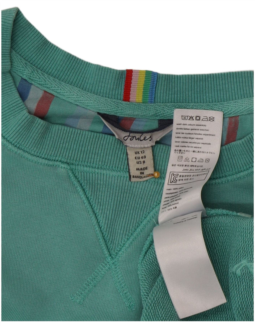 Joules Felpa oversize da donna Maglione UK 12 Cotone verde medio