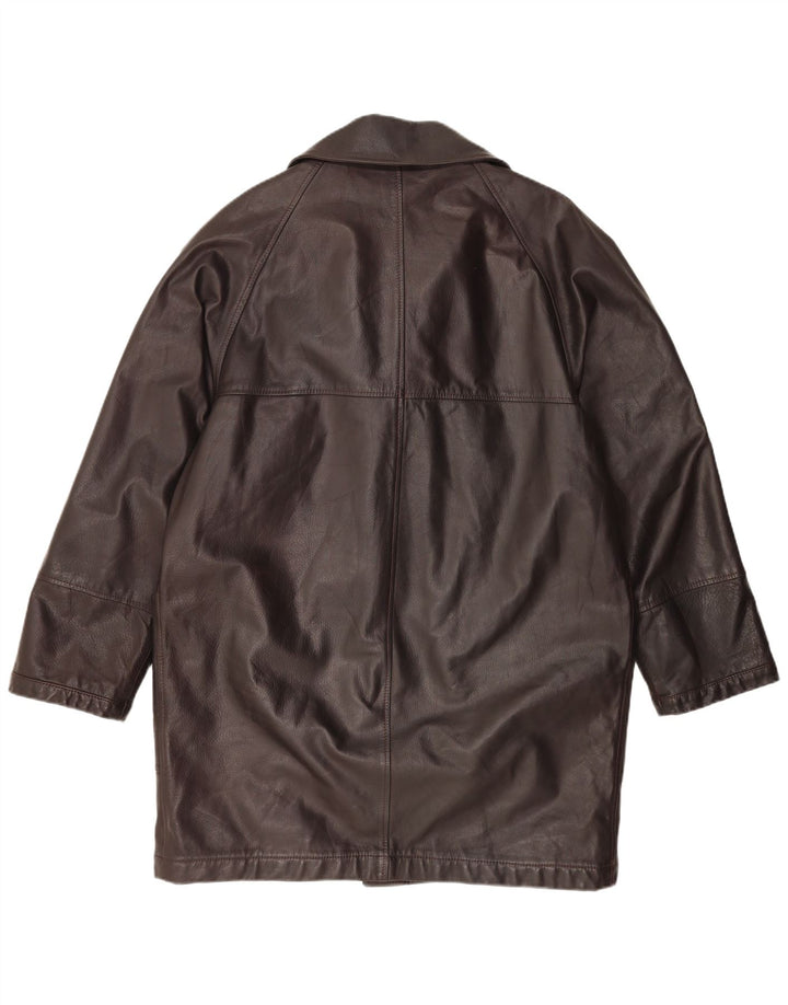 Cappotto oversize in pelle da donna MABRUN IT 50 XL Pelle marrone