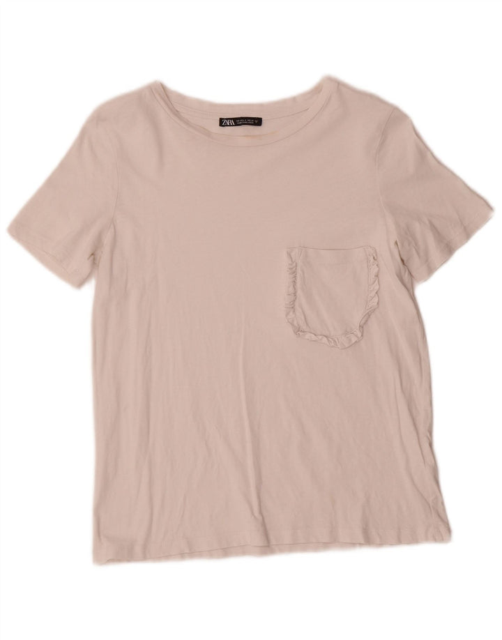 T-shirt Zara da donna Top UK 10 piccola bianca