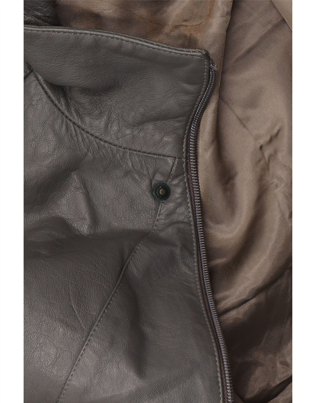 Giacca in pelle vintage da uomo IT 52 XL in pelle grigia