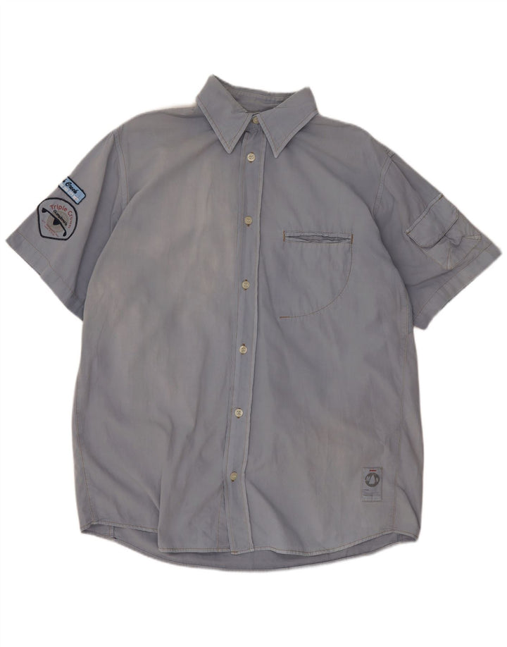 Camicia a maniche corte grafica da uomo Murphy & Nye grande cotone blu