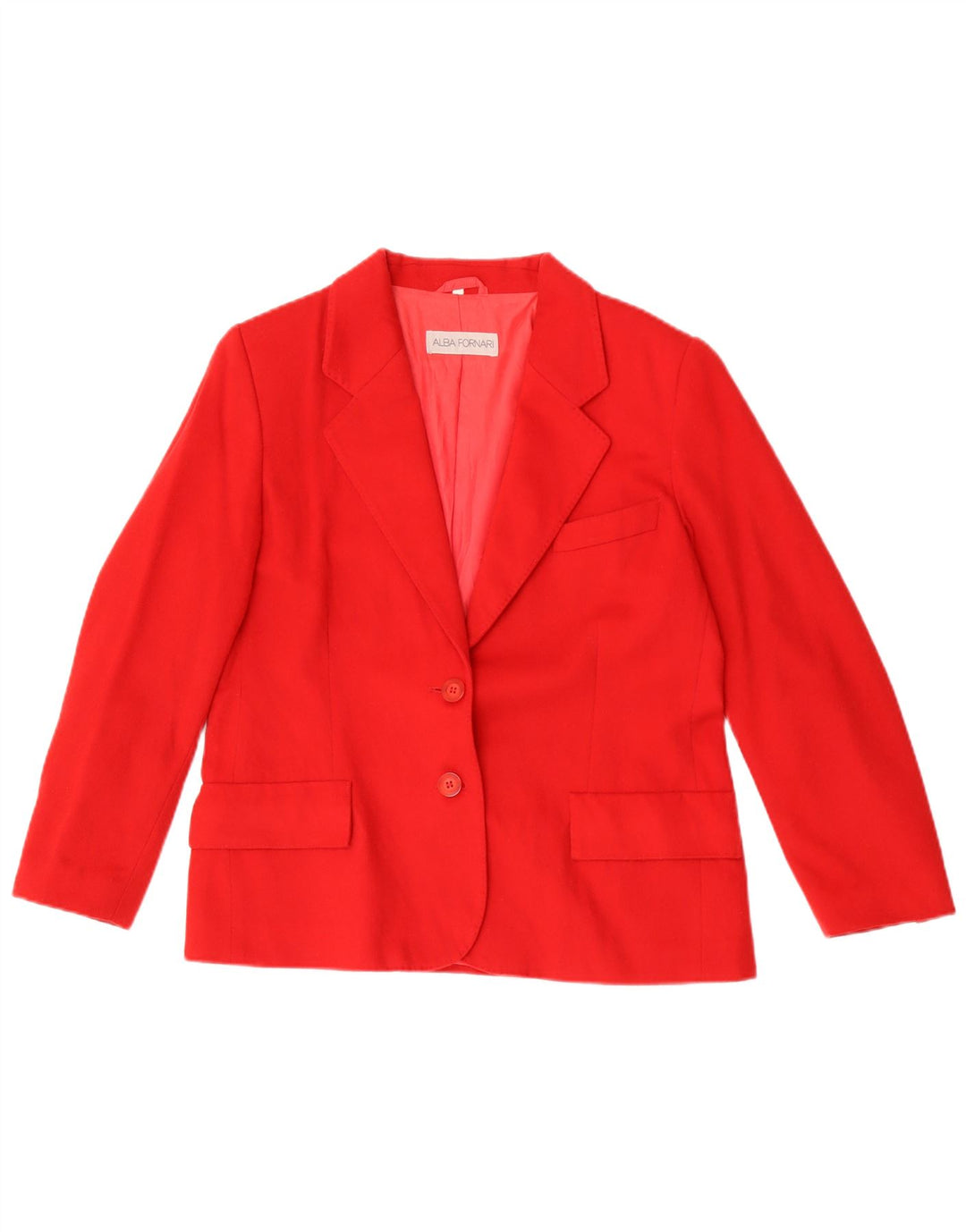 Giacca Blazer da Donna a 2 Bottoni Alba Fornari IT 46 Large Rossa in Lana