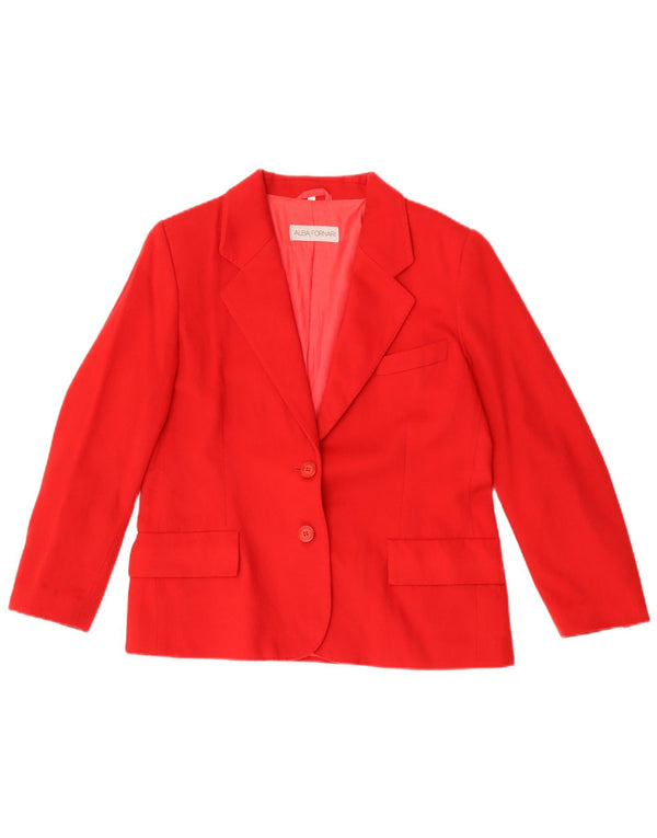 Giacca Blazer da Donna a 2 Bottoni Alba Fornari IT 46 Large Rossa in Lana