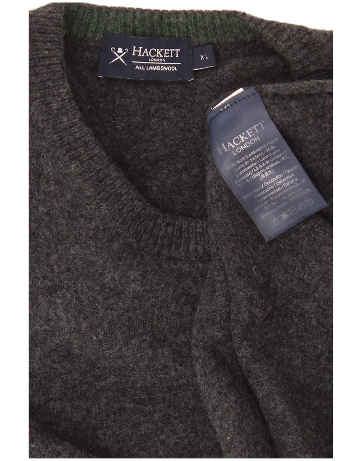 Maglione maglione girocollo da uomo Hackett XL in lana grigia