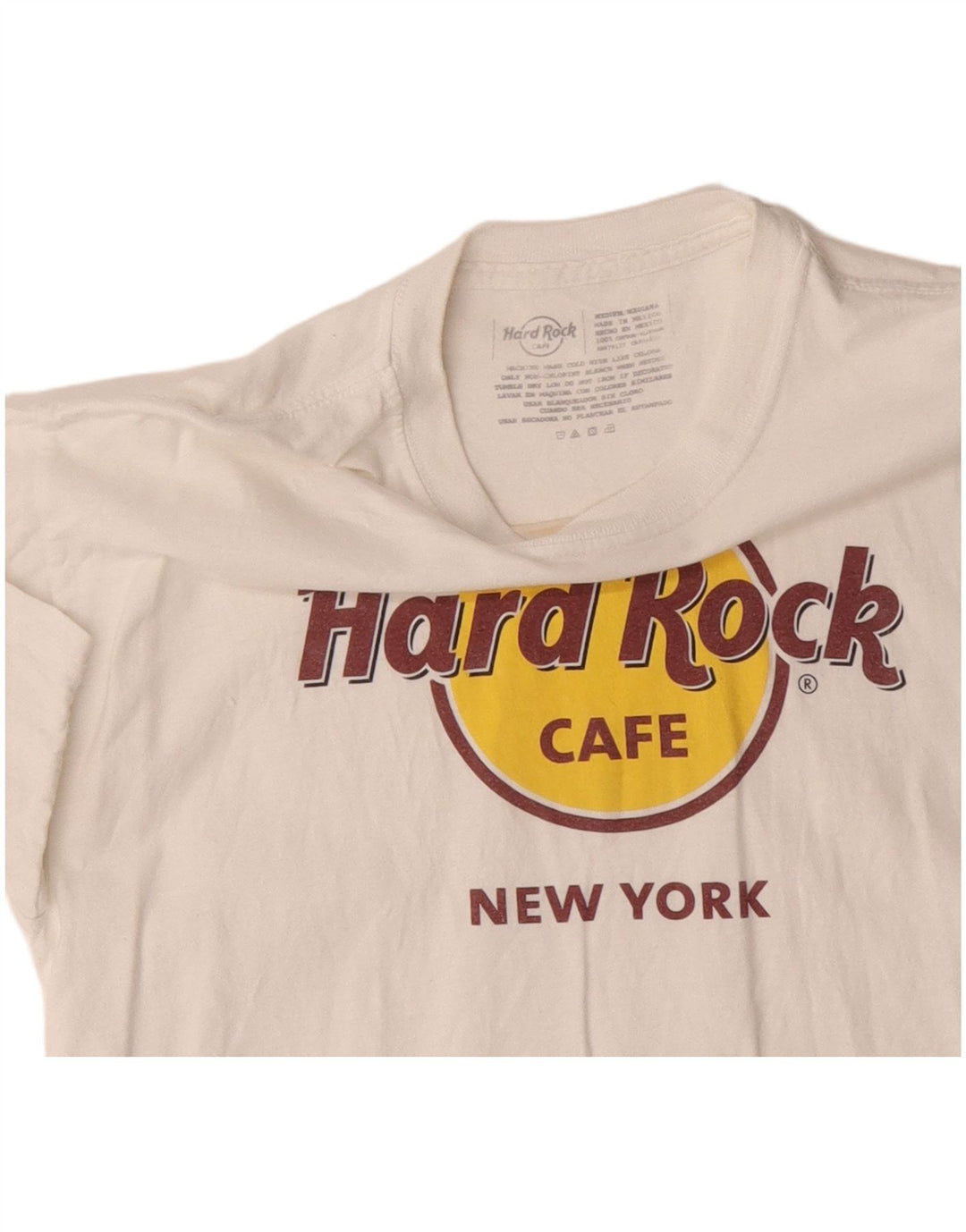 HARD ROCK CAFE T-shirt grafica da donna Top UK 14 Cotone bianco medio