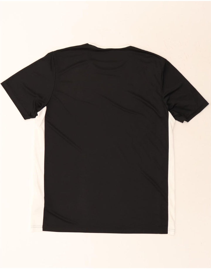 ADIDAS Mens Climalite T-Shirt Top Large Black Colourblock Polyester Vintage Adidas and Second-Hand Adidas from Messina Hembry 