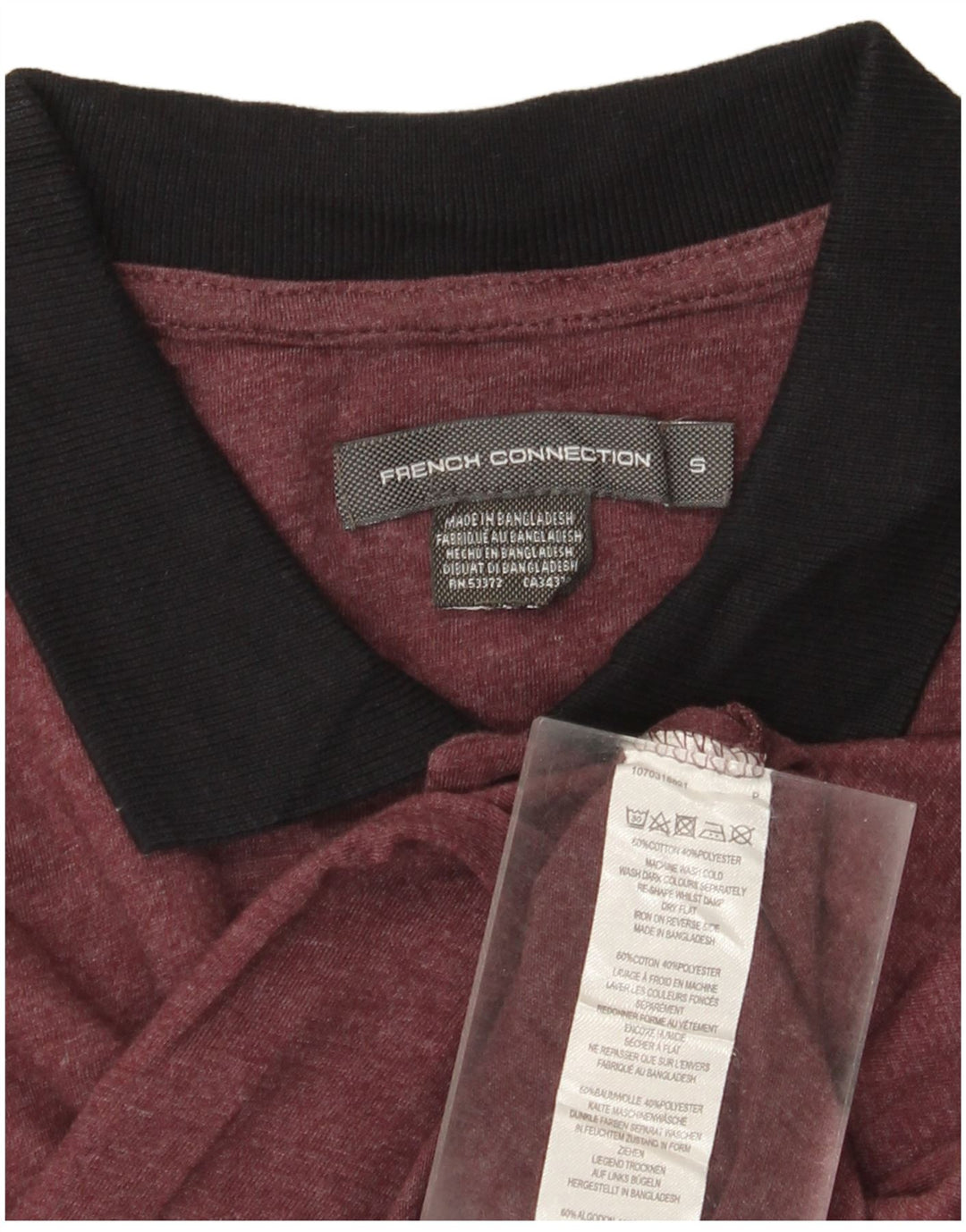 Polo da uomo French Connection piccola in cotone bordeaux
