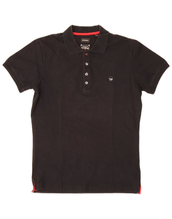 Polo da uomo slim fit DIESEL piccola in cotone nero