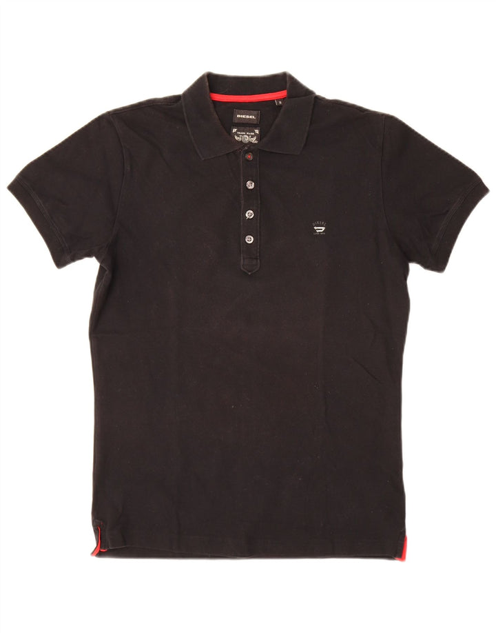 Polo da uomo slim fit DIESEL piccola in cotone nero