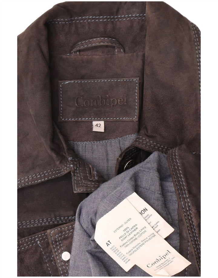 Giacca Donna Conbipel Crop Scamosciata IT 42 Pelle Grigio Medio