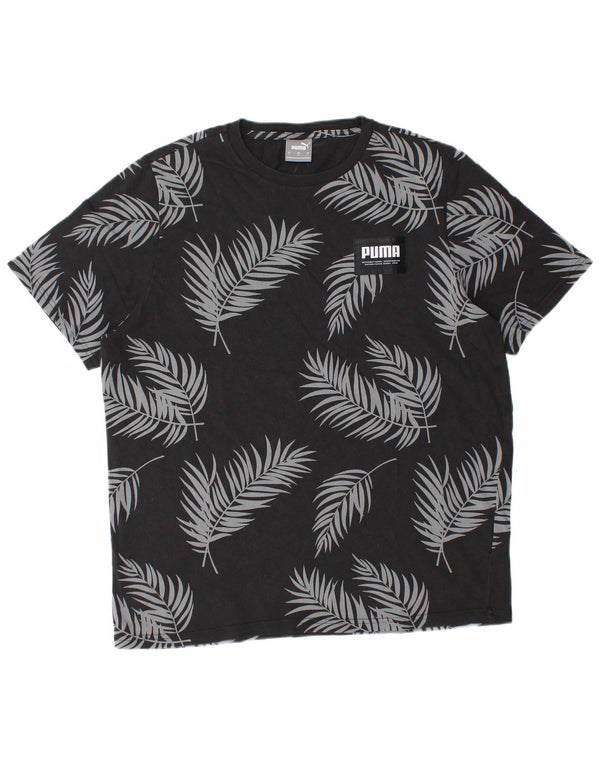 T-shirt da uomo Puma Top grande in cotone floreale nero