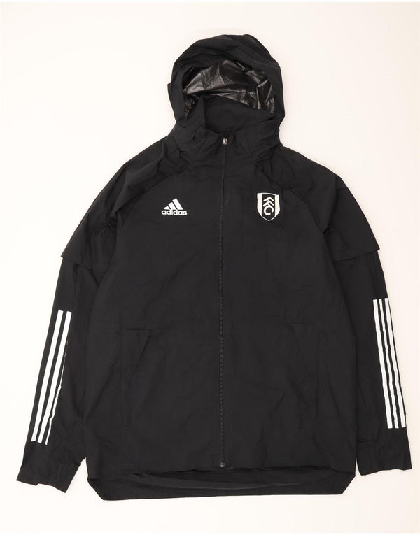 Giacca antipioggia da uomo ADIDAS con cappuccio UK 40 grande poliestere nero