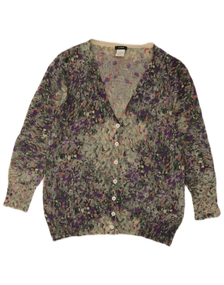 Maglione cardigan da donna J. CREW UK 12 medio multicolore maculato