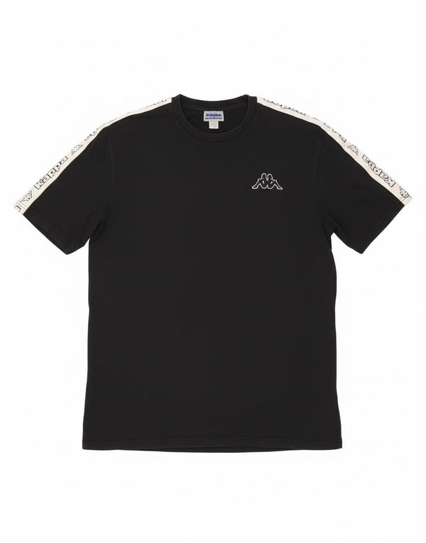 T-shirt grafica da uomo Kappa Top grande in cotone nero