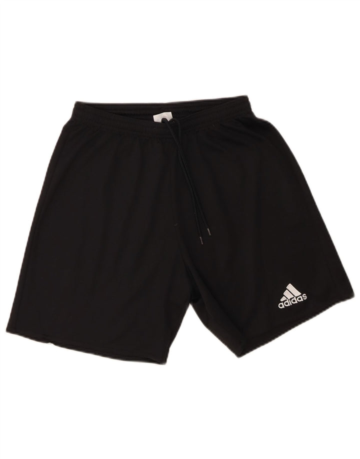 Pantaloncini sportivi Adidas Climalite da ragazzo 9-10 anni piccoli in poliestere nero