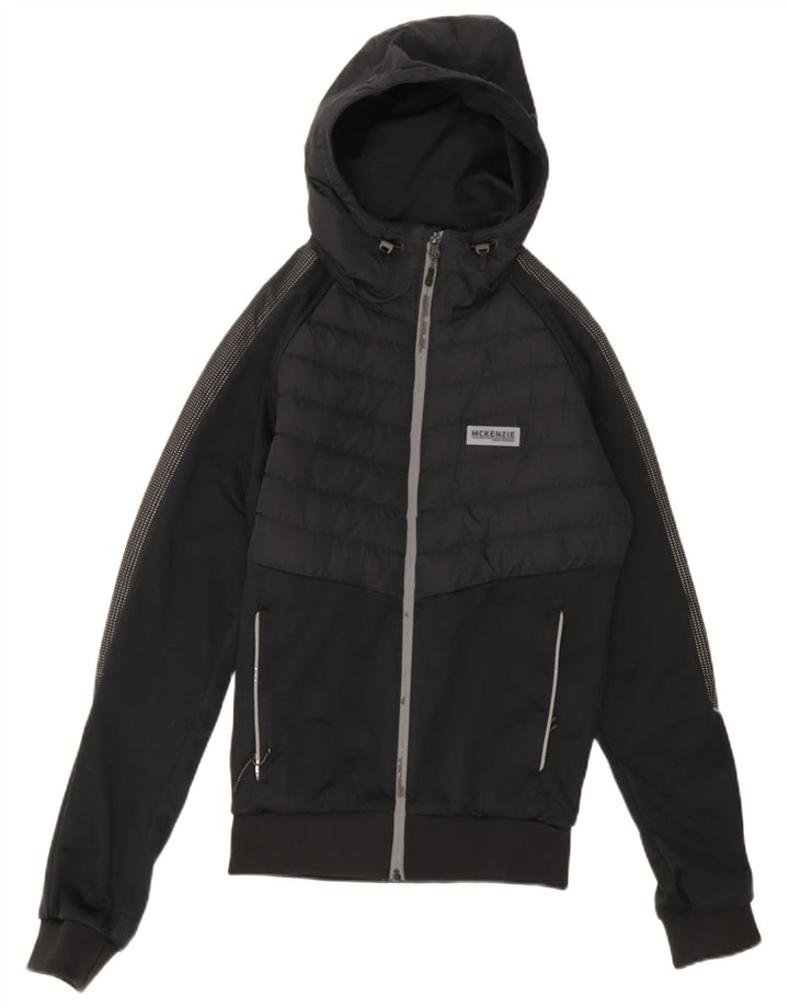 Maglione con cappuccio e zip da uomo Mckenzie XS poliestere color block nero