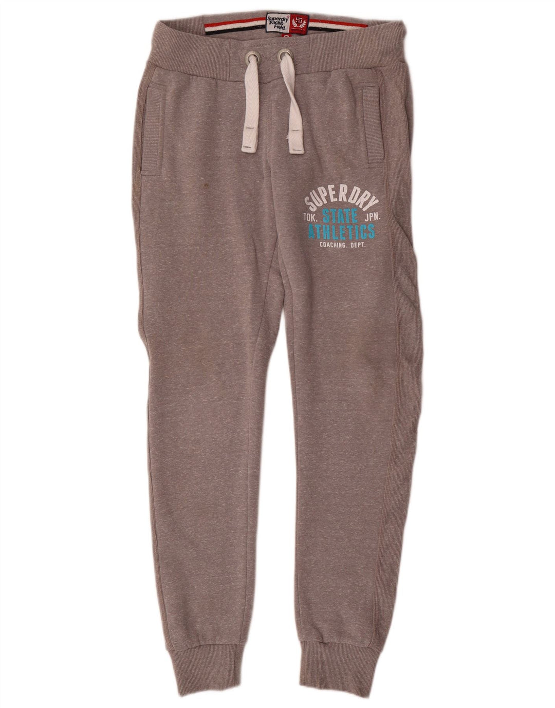 Pantaloni da tuta con grafica da uomo SUPERDRY Pantaloni da jogging piccoli in poliestere grigio