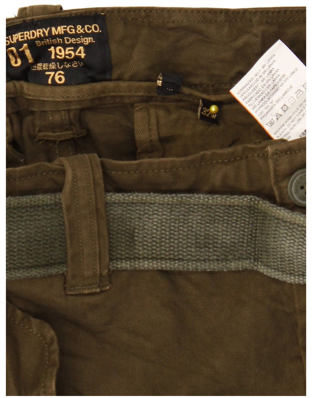 Pantaloncini cargo da uomo Superdry W32 cotone kaki medio