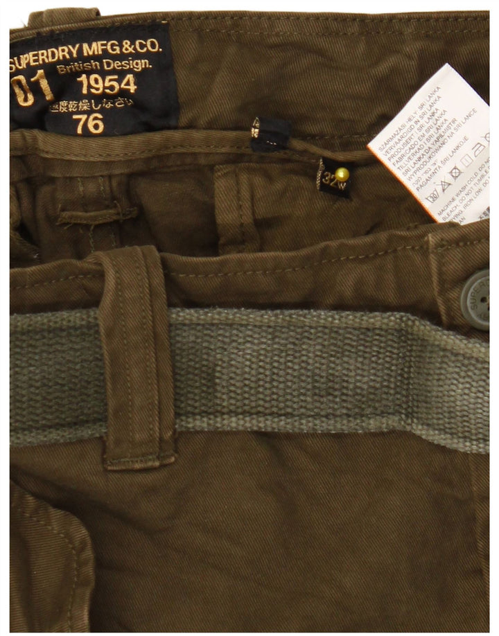 Pantaloncini cargo da uomo Superdry W32 cotone kaki medio