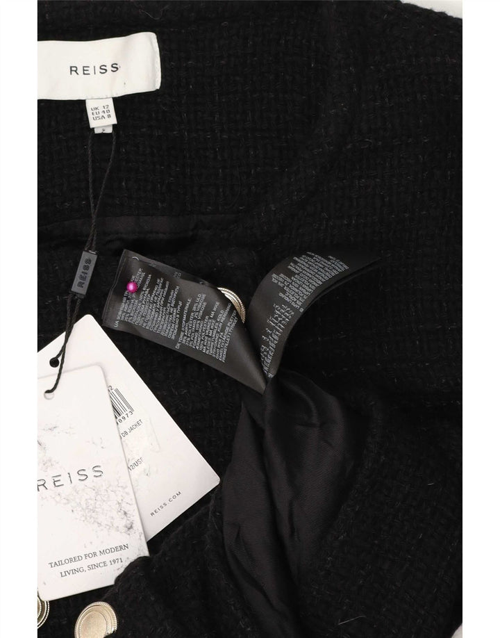 Giacca bolero doppio petto da donna Reiss UK 12 medio nero acrilico