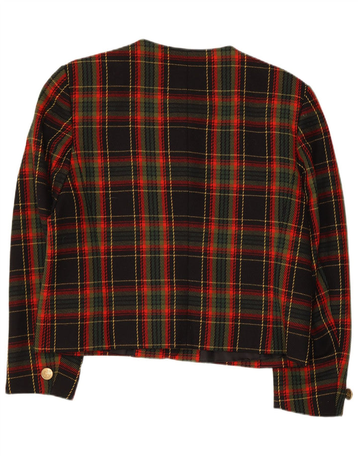 HMC Womens 4 Button Blazer Jacket UK 14 Large Multicoloured Plaid New Wool