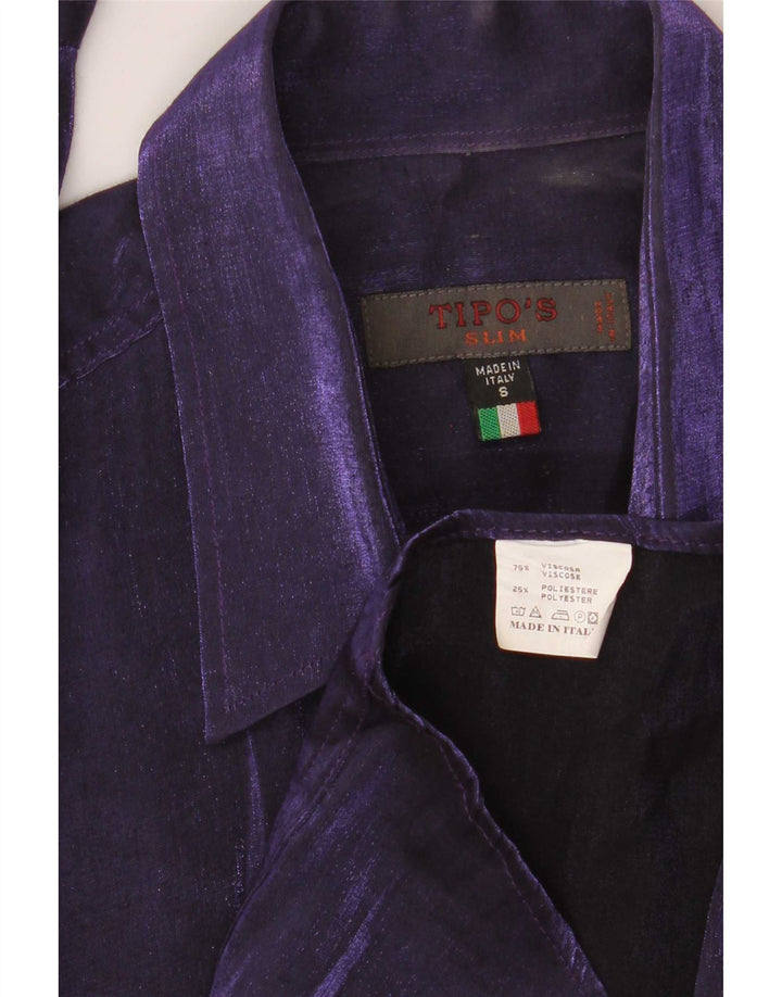 Tipo' S Camicia slim da uomo piccola viola in viscosa