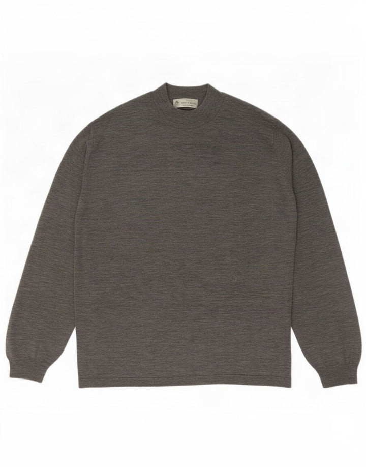 Maglione da uomo Marks & Spencer a collo alto, grande grigio screziato