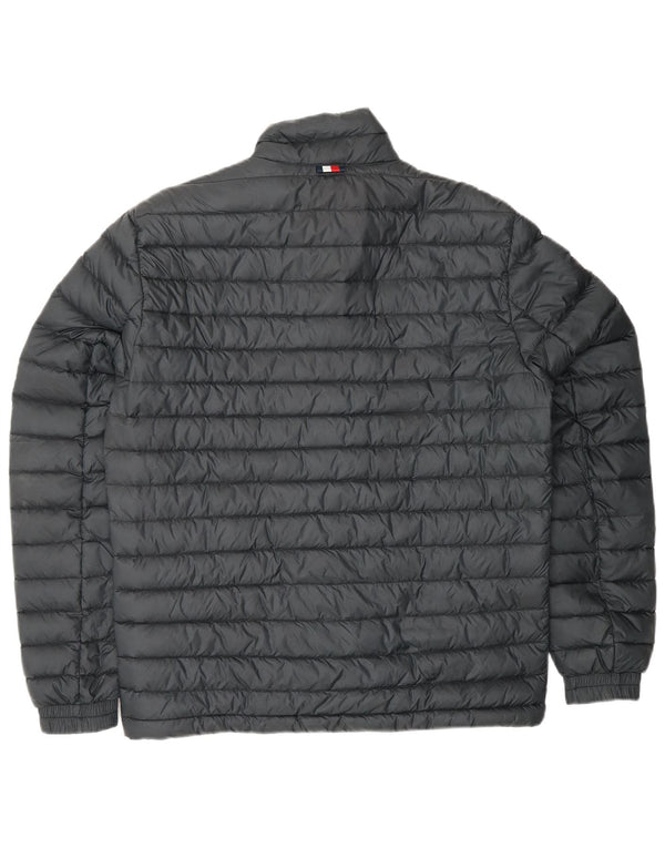 TOMMY HILFIGER Giacca imbottita da uomo UK 36 Small Poliestere nero