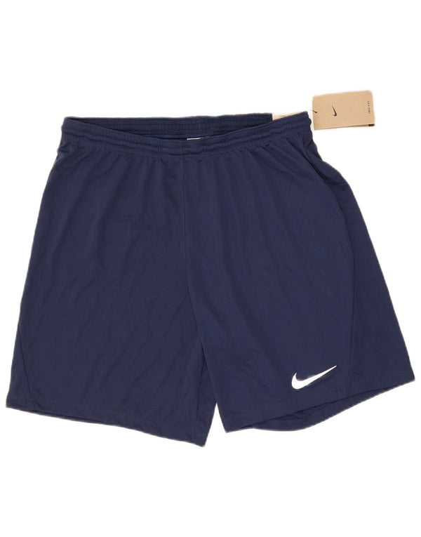 Pantaloncini sportivi Nike da uomo Dri Fit grandi in poliestere blu navy