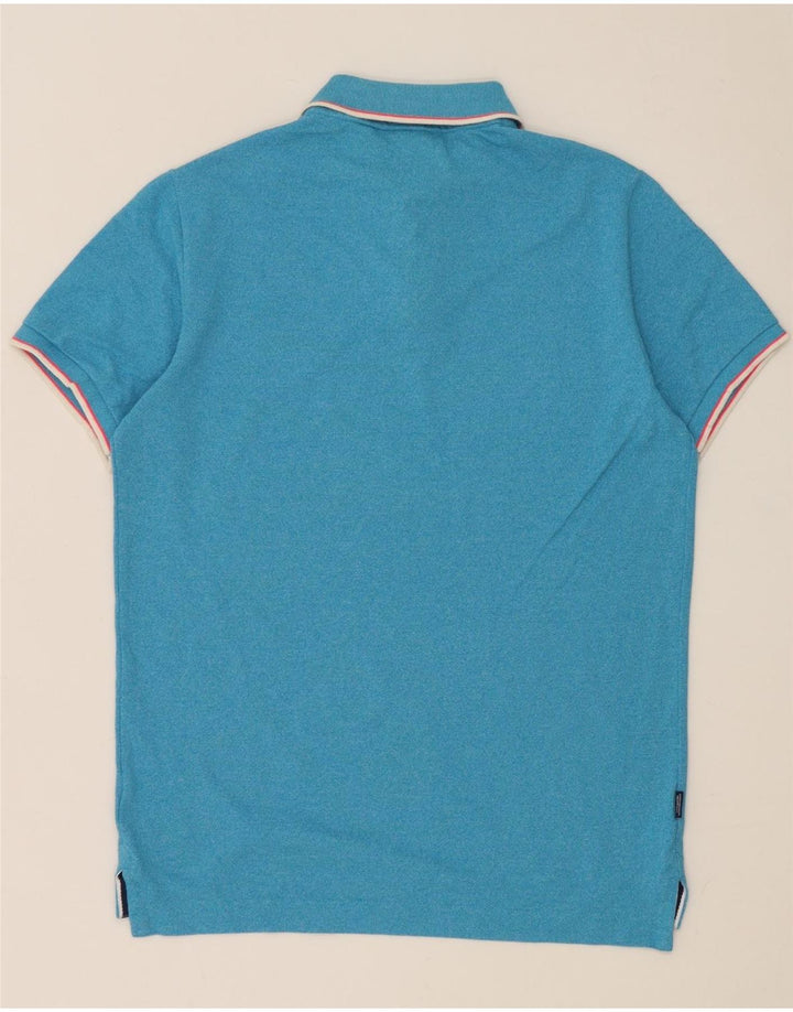 Polo da uomo Superdry Large in cotone chiazzato blu