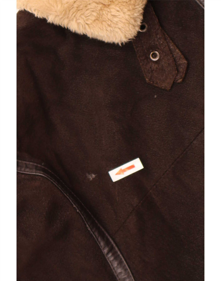 Giacca in pelle Sherpa da uomo Conbipel UK 40 grande marrone