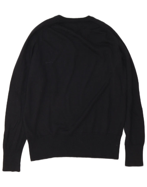 Calvin Klein Jeans Maglione da uomo con scollo a V in lana merino nera media