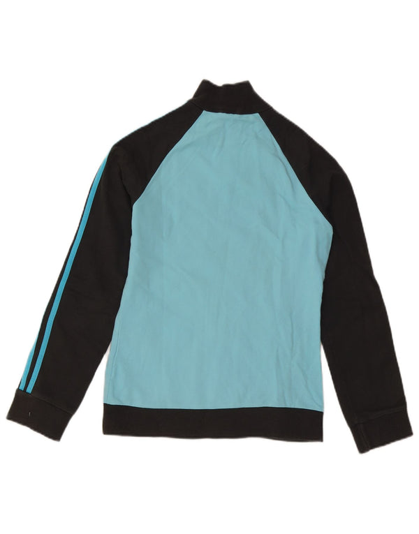 Giacca da tuta da donna Adidas UK 10 Small Blu Colourblock in cotone