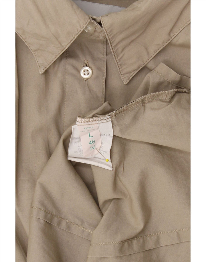 SERGIO TACCHINI Womens Shirt IT 46 Large Beige Cotton Vintage Sergio Tacchini and Second-Hand Sergio Tacchini from Messina Hembry 
