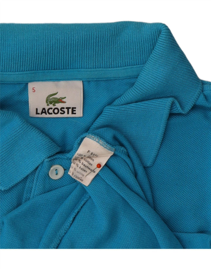 LACOSTE Mens Polo Shirt Size 5 Large Blue Cotton