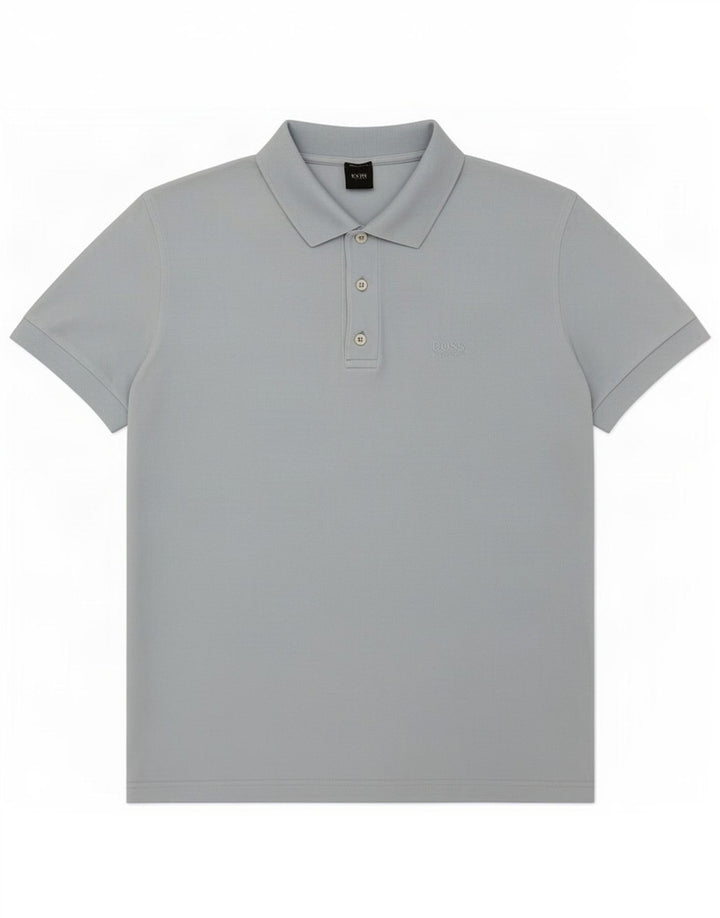 Polo da uomo Hugo Boss in cotone blu medio