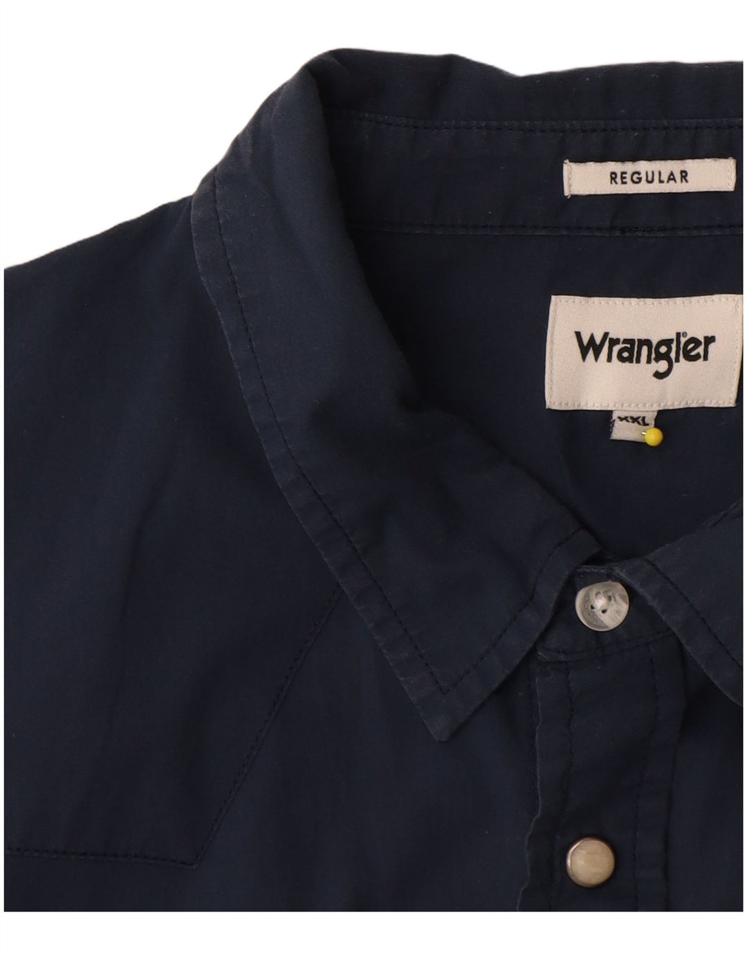 Camicia Wrangler da uomo a maniche corte vestibilità regolare 2XL cotone blu navy