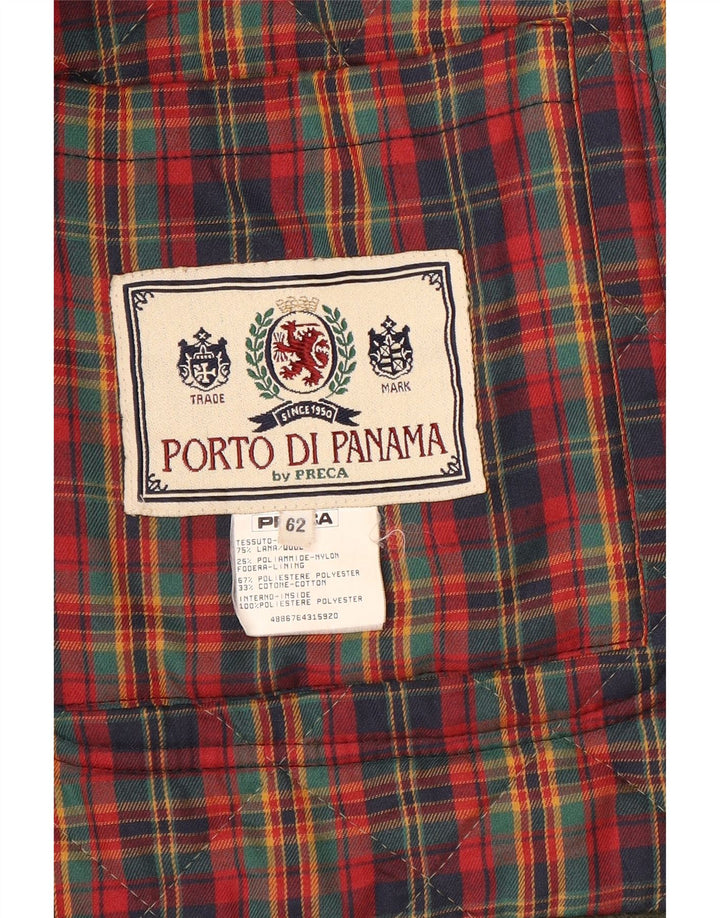 Giacca trapuntata da uomo Porto Di Panama UK 44 2XL Lana verde