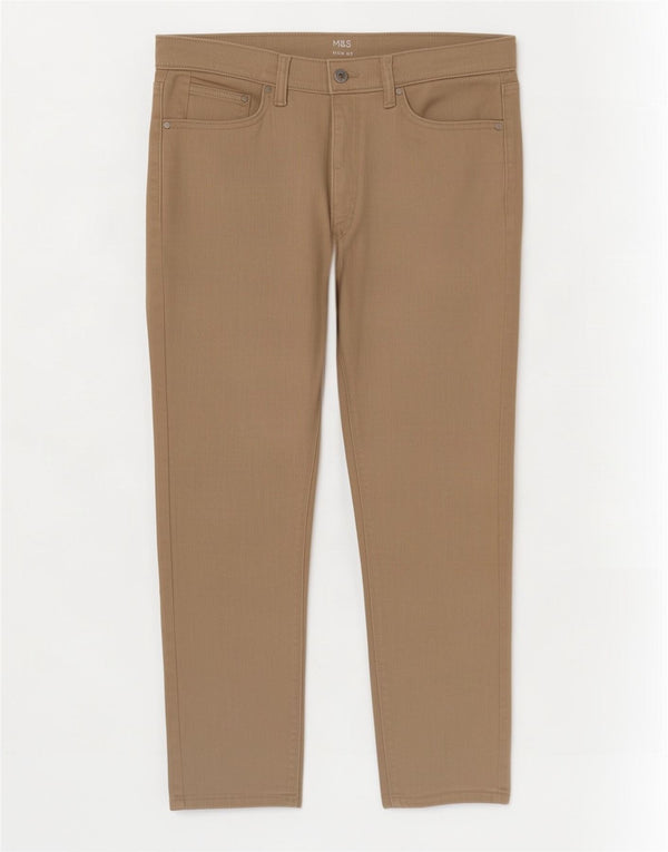 Jeans slim da donna Marks & Spencer W34 L29 cotone beige